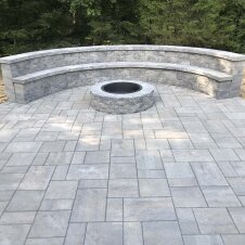 Paver Patio with Seating and Fire Pit  | D. Sutton Landscaping LLC