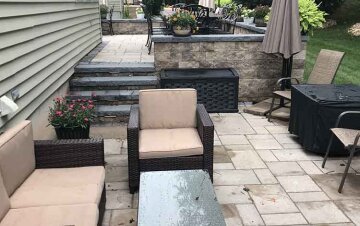 Stone Patio with Steps - D. Sutton Landscaping LLC