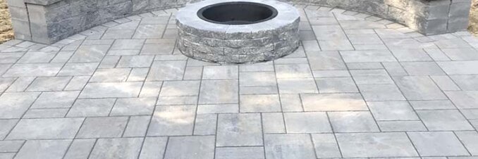 Paver Patio with Seating and Fire Pit  | D. Sutton Landscaping LLC